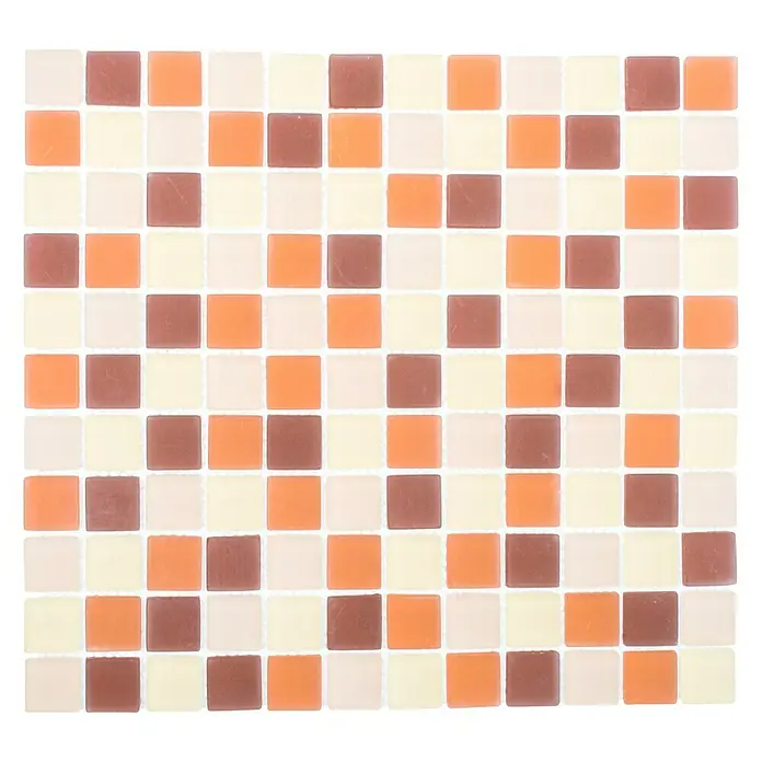 Mosaikfliese Quadrat Crystal Mix XCM 8560 - 32,7 x 30,2 cm, Braun/Beige, Matt - Ansicht von oben