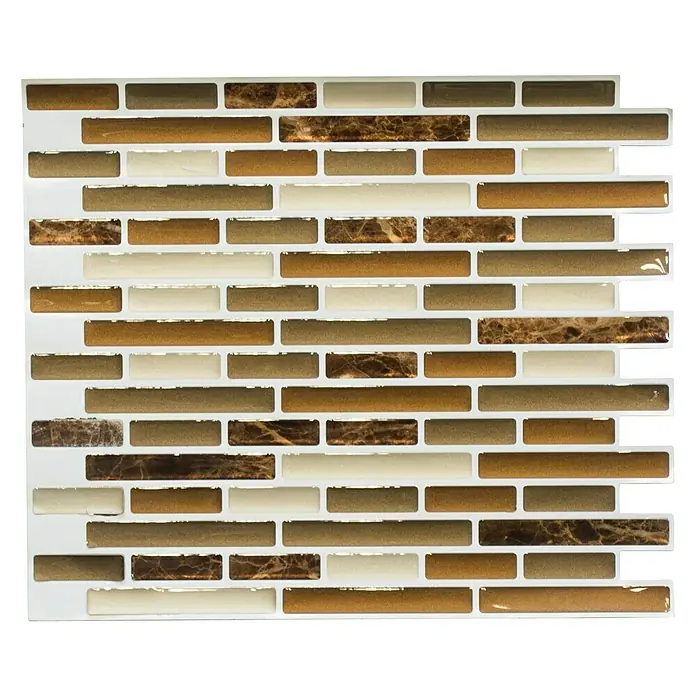 Selbstklebemosaik Marble SVM 24088 - 4 Stk., 23,6 x 25,5 cm, Vinyl, Mix Braun - Ansicht von oben
