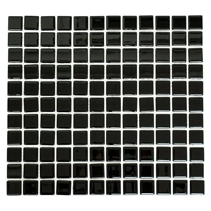 Mosaikfliese Quadrat Crystal Uni CM 4050 - 32,7 x 30,2 cm, Schwarz, Glänzend - Ansicht von oben