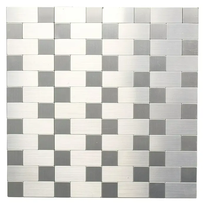 Samoljepljiva mozaik pločica SAM 4MM87 - 30,5 x 30,5 cm, Metal, Srebrne boje - Pogled odozgo