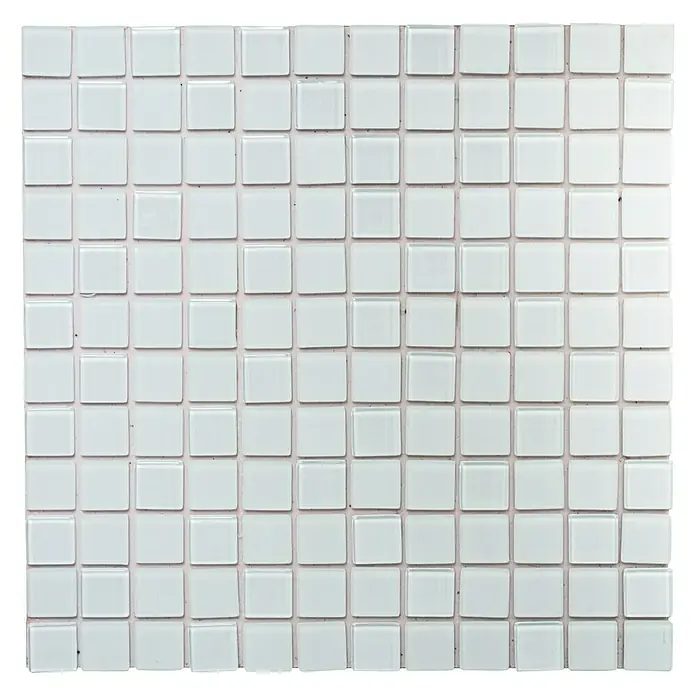 Selbstklebemosaik Quadrat Crystal Mix SAM 4CM20 - 30 x 30 cm, Glas, Weiß - Ansicht von oben