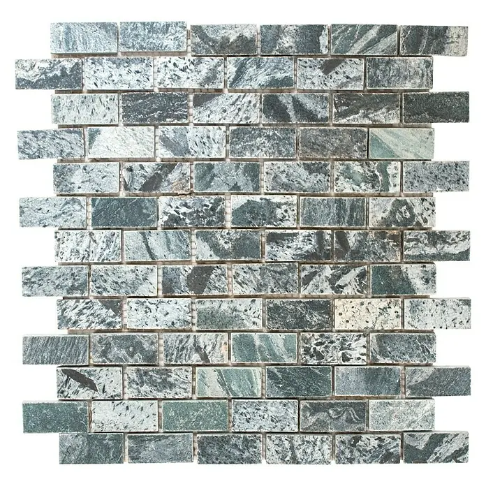 Mosaikfliese Brick XMI 117 - 30,5 x 32,5 cm, Silbergrau, Matt - Ansicht von oben