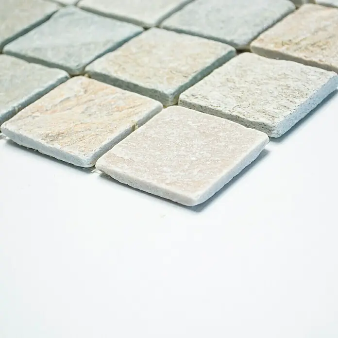 Mosaikfliese Quadrat XQM 001M - 30,5 x 30,5 cm, Beige/Grau, Matt - Vorderansicht