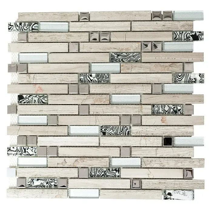 Mosaikfliese Crystal Mix XCM MV818 - 30 x 30 cm, Weiß, Matt - Ansicht von oben