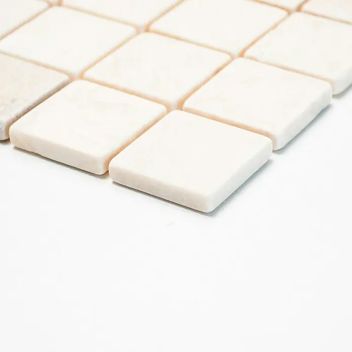 Mosaikfliese Quadrat Uni MOS 32/13R - 30,5 x 30,5 cm, Beige, Matt - Vorderansicht