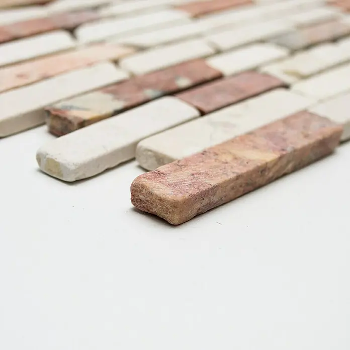 Mosaikfliese MOS BRICK 135 - 30,5 x 30,5 cm, Rot/Beige, Matt - Vorderansicht