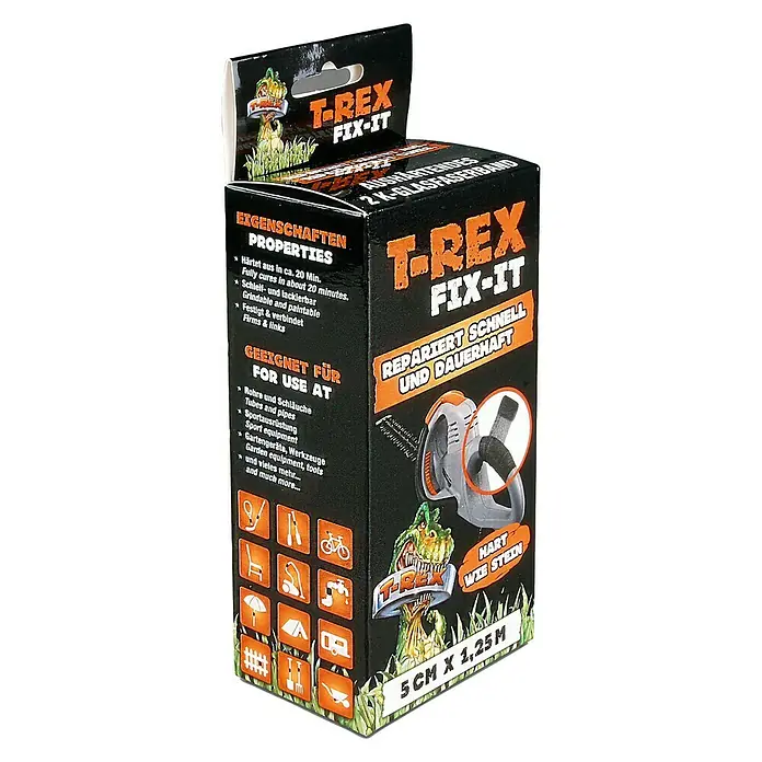 T-Rex Fix-It - 2K Glasfaserband, 1,25 m x 50 mm, Schwarz