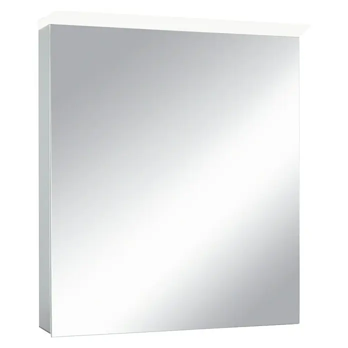 DSK LED-Spiegelschrank Aluminio Light - B x H: 60 x 70 cm, Mit Beleuchtung, Aluminium, Silber