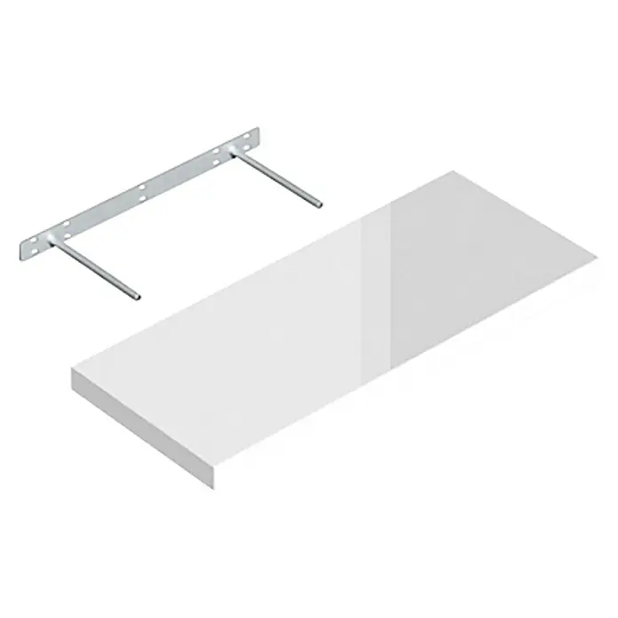 Regalux Zidna polica XL4 - 23,5 x 60 x 3,8 cm, Bijela visokog sjaja, Opteretivost: 12 kg - Pogled odozgo