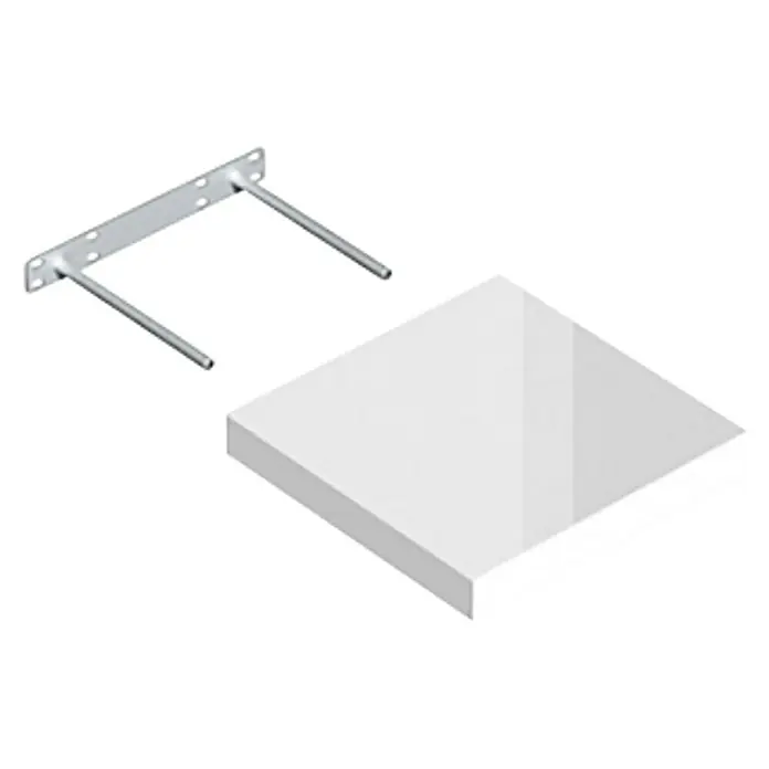 Regalux Zidna polica XL4 - 23,5 x 23,5 x 3,8 cm, Bijela visokog sjaja, Opteretivost: 12 kg - Pogled odozgo