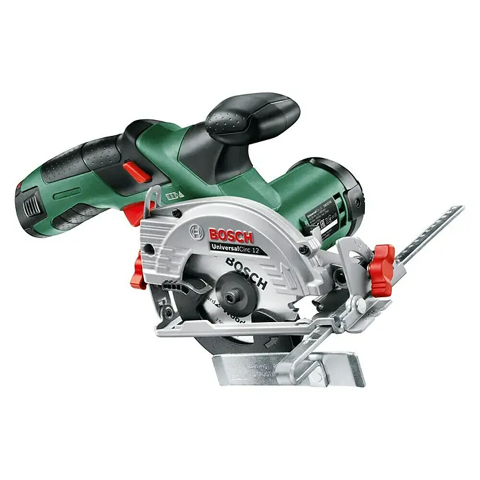 Bosch Sierra circular de batería Circ 12 - 12 V, Iones de litio, 2,5 Ah, 1 batería, Hoja de sierra: Ø 85 mm, Número de revoluciones de marcha en vacío: 1.400 r.p.m. - Vista de perfil izquierdo