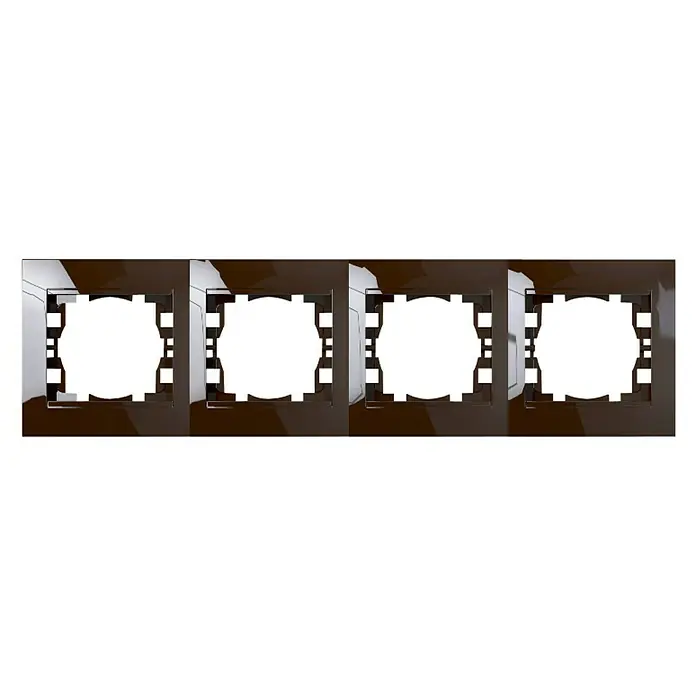 Voltomat DEA 100 Abdeckrahmen - Braun, 4-fach, Kunststoff, Unterputz, Waagerecht - Vorderansicht