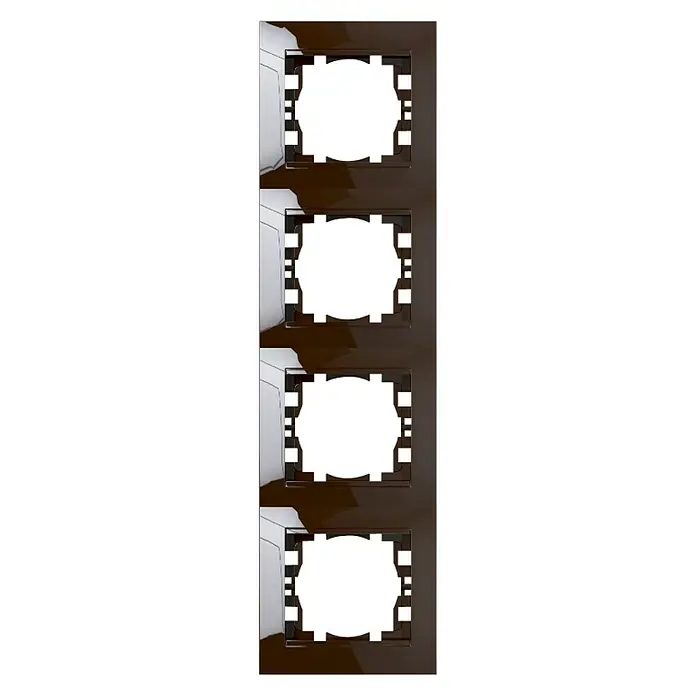 Voltomat DEA 100 Abdeckrahmen - Braun, 4-fach, Kunststoff, Unterputz, Senkrecht - Vorderansicht