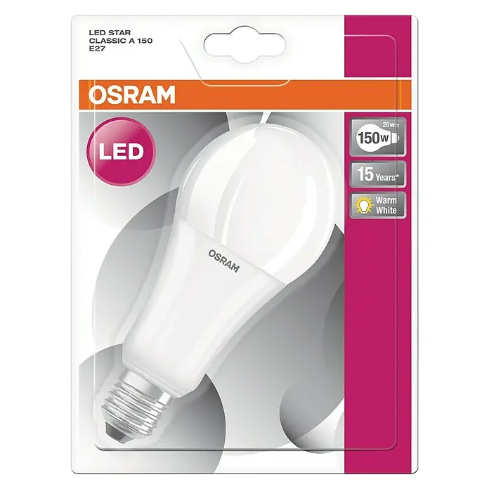 Osram LED-Leuchtmittel Star Classic A - 20 W, E27, Warmweiß, Matt - Ansicht von oben