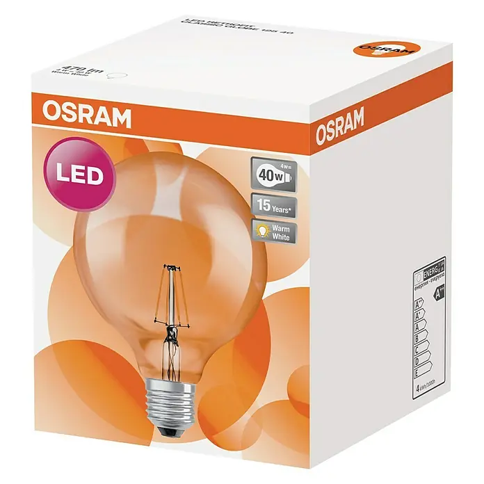 Osram LED žarulja Retrofit Classic Globe - 4 W, E27, Topla bijela, Prozirno - Pogled odozgo