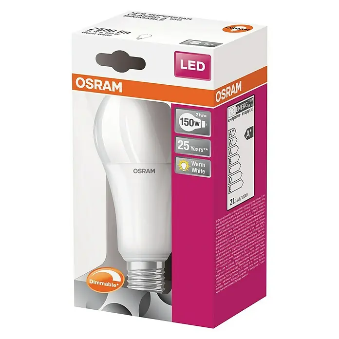 Osram LED žarulja Superstar Classic A - 21 W, E27, Topla bijela, Može se prigušiti, Mat - Pogled odozgo