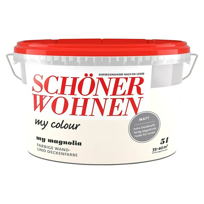 SCHÖNER WOHNEN-Farbe my colour Wandfarbe my colour - Magnolia, Matt, 5 l - Vorderansicht