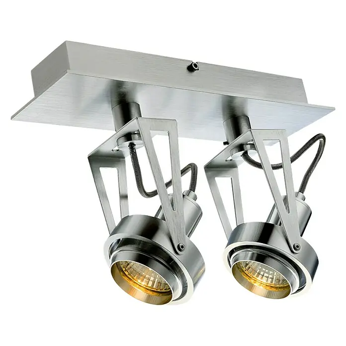 Voltolux Tech Foco para pared y techo - 100 W, L x An x Al: 27 x 8 x 17,5 cm, Plateado, GU10