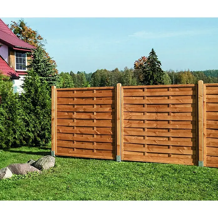 Silvan Vrtna drvena ograda Trier - 180 x 180 cm, Ravni oblik, Boja meda