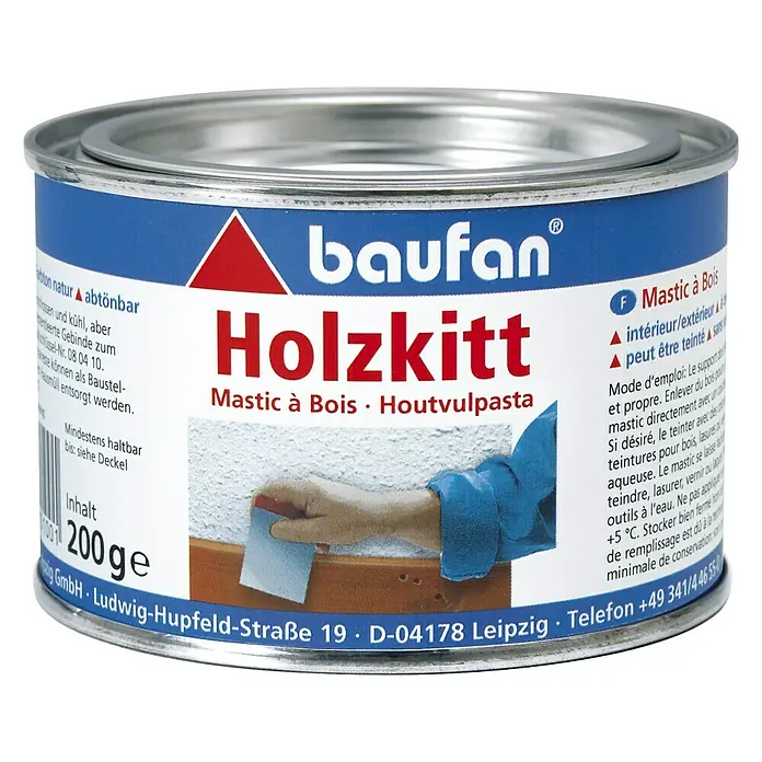 Baufan Holzkitt - Gelb, 200 g - Vorderansicht