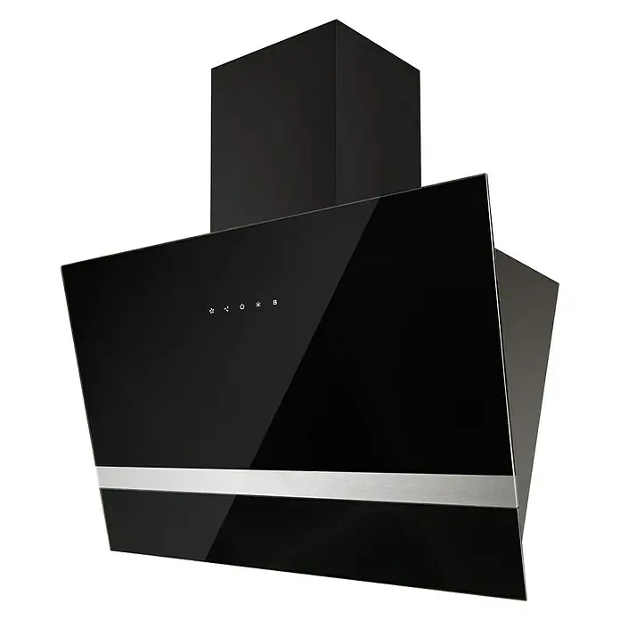 Respekta Schräghaube CH 24060 SA - Breite: 60 cm, Max. Luftleistung: 525 m³/h im Normalbetrieb, Schwarz/Silber