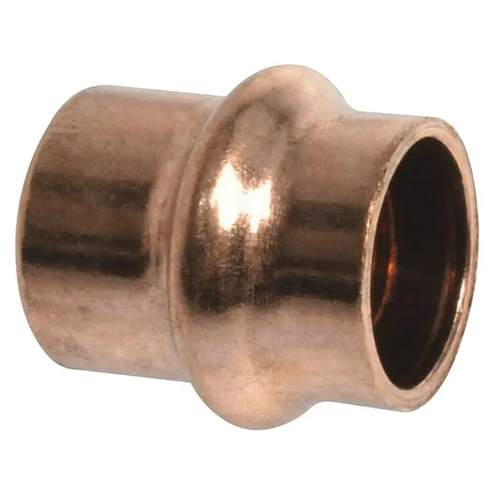 Kupfer-Presskappe - Durchmesser: 15 mm, Presskontur: V - Vorderansicht