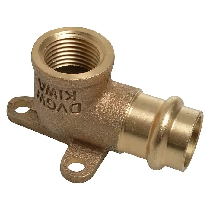 Press-Wandwinkel - Durchmesser: 18 mm, Innengewinde: ½″, Presskontur: V - Vorderansicht