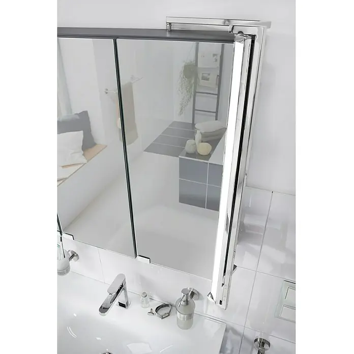 Camargue LED-Spiegelschrank Flexilight - B x H: 92,3 x 65 cm, Mit Beleuchtung, Spanplatte, Weiß - Detailaufnahme