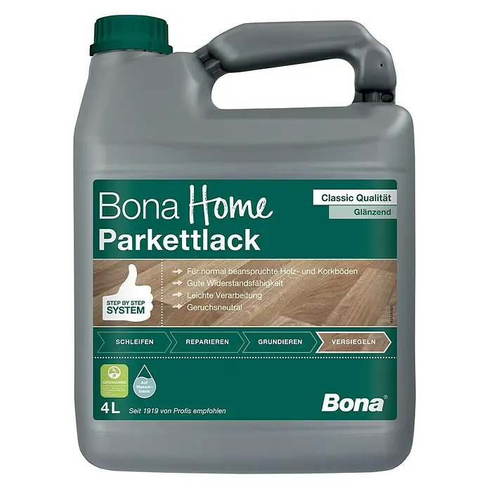 Bona Home Parkettlack Classic - Farblos, 4 l, Glänzend - Vorderansicht