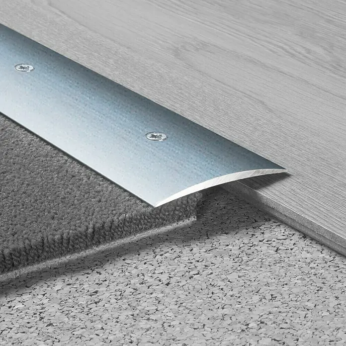 LOGOCLIC Übergangsprofil 134 - Silber, 1 m x 60 mm x 5 mm, Montageart: Schrauben - Detailaufnahme