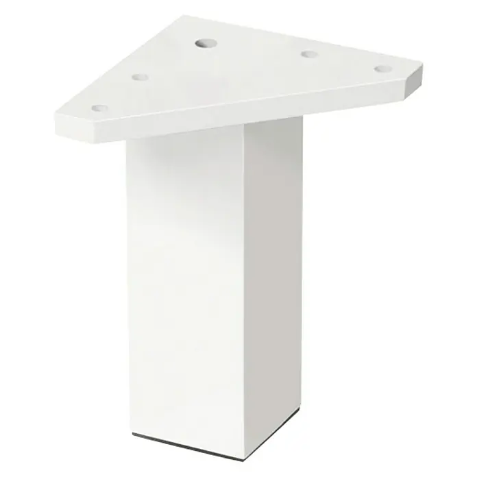 Komplet nožica za namještaj - 40 x 40 x 100 mm, Bijele boje, Plastika, Nosivost: 150 kg, 4 kom - Pogled sprijeda