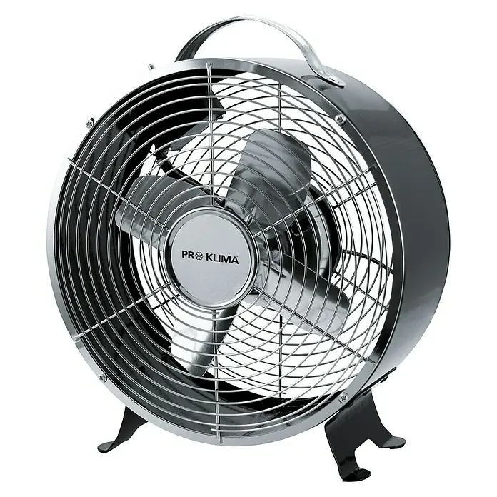 Proklima Tischventilator Sixties - Schwarz, Metall, 25 W