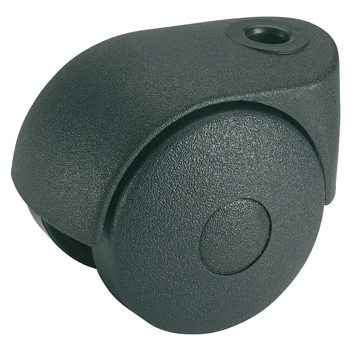 Stabilit Dvostruki kotačić - Promjer kotačića: 50 mm, Nosivost: 30 kg, Klizni ležaj, S rupom na poleđini, Promjer otvora za vijak: 8 mm - Pogled odozgo