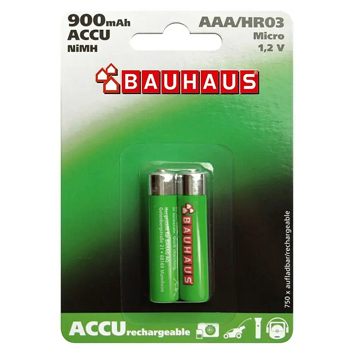 BAUHAUS Akumulatorske baterije - Micro AAA, Nikal metal hidrid, 1,2 V