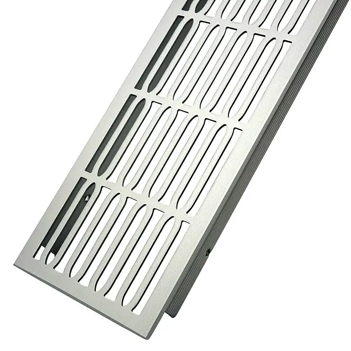 Kantoflex Lüftungsgitter - 50 x 7 cm, Silber - Rechte Seitenansicht