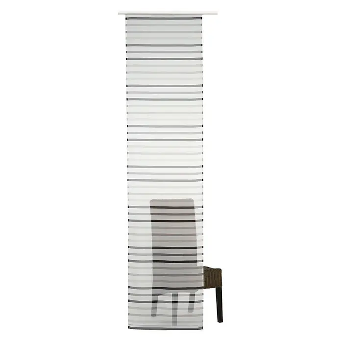 Elbersdrucke Schiebevorhang FEEL GOOD 07 - Weiß/Grau, L x B: 245 x 60 cm - Vorderansicht