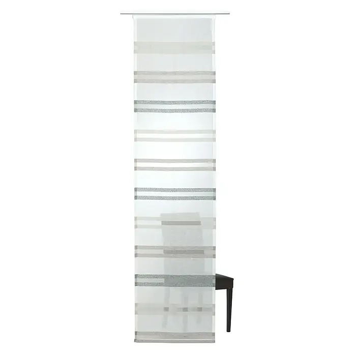 Elbersdrucke Schiebevorhang KIRUNA 06 - Weiß/Braun, L x B: 245 x 60 cm - Vorderansicht