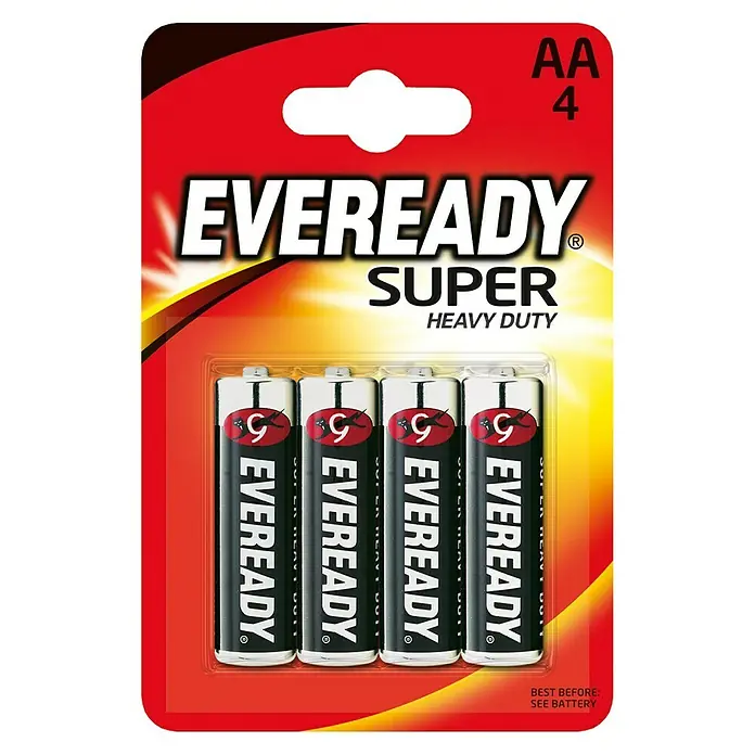 Eveready Baterije Super Heavy Duty - Mignon AA, 1,5 V, 4 Kom. - Pogled sprijeda