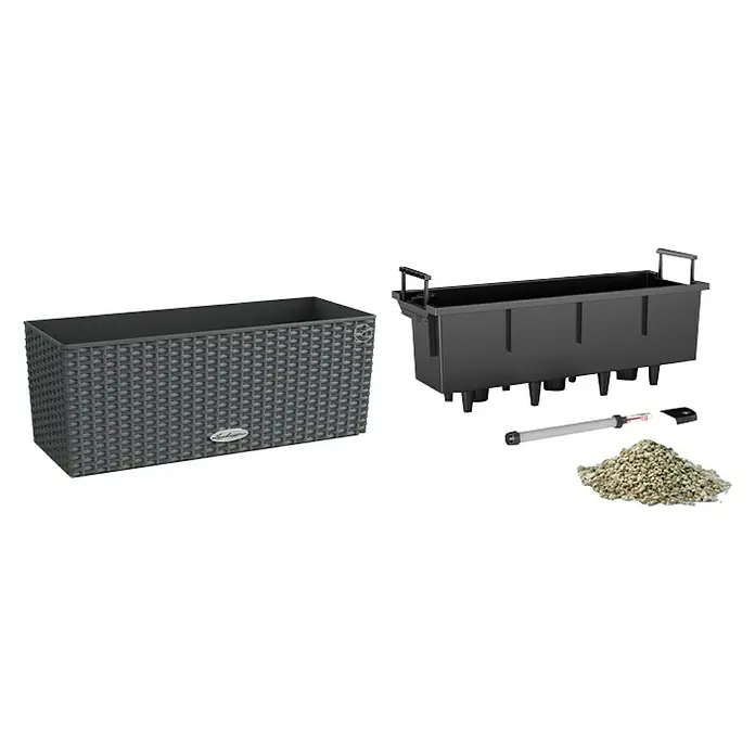 Lechuza Cottage Balkonkasten Balconera - Max. Außenlänge: 50 cm, Granit - Detailaufnahme
