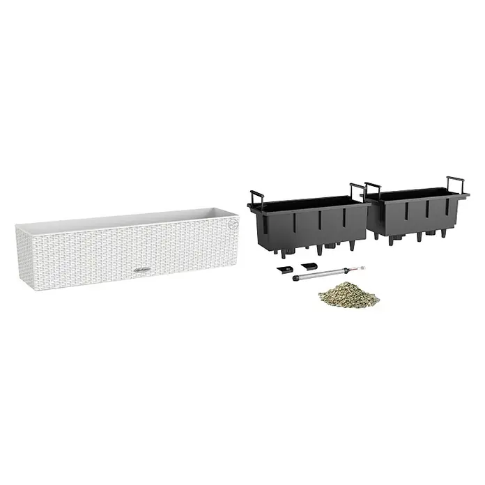 Lechuza Cottage Balkonkasten Balconera - Max. Außenlänge: 80 cm, Weiß - Detailaufnahme