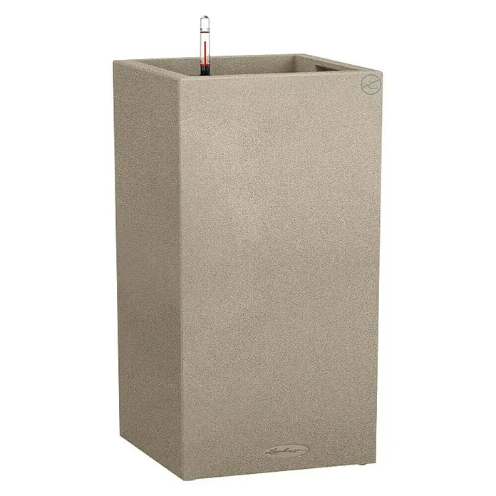 Lechuza Color Pflanzsäule eckig Canto - Außenmaß (L x B x H): 30 x 30 x 56 cm, Kunststoff, Sandbeige - Vorderansicht
