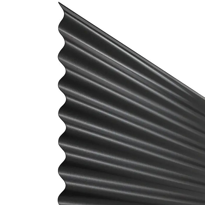 Wellplatte WBS - 1.200 x 900 x 0,9 mm, Kunststoff, Schwarz, 76/18 mm, Rund