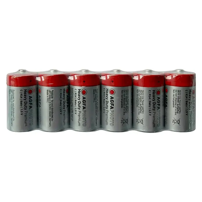 Baterije Heavy Duty - Baby C, Cink-ugljik, 1,5 V, 6 Kom. - Pogled sprijeda