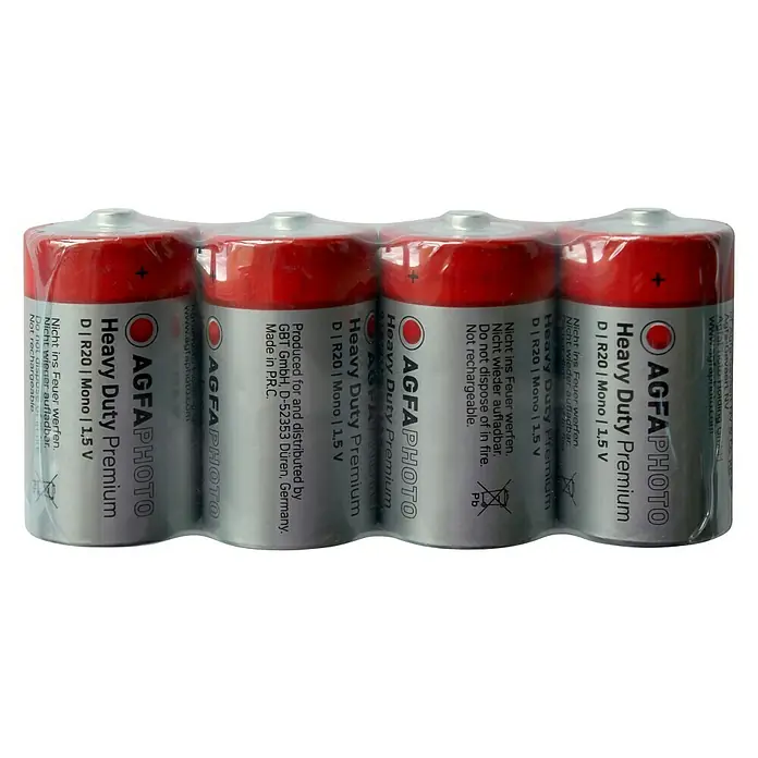 Baterije Heavy Duty - Mono D, Cink-ugljik, 1,5 V, 4 Kom. - Pogled sprijeda