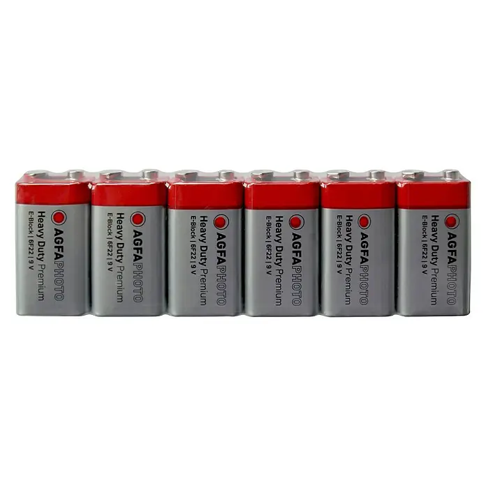 Baterije Heavy Duty - Blok od 9 volti, Cink-ugljik, 9 V, 6 Kom. - Pogled sprijeda