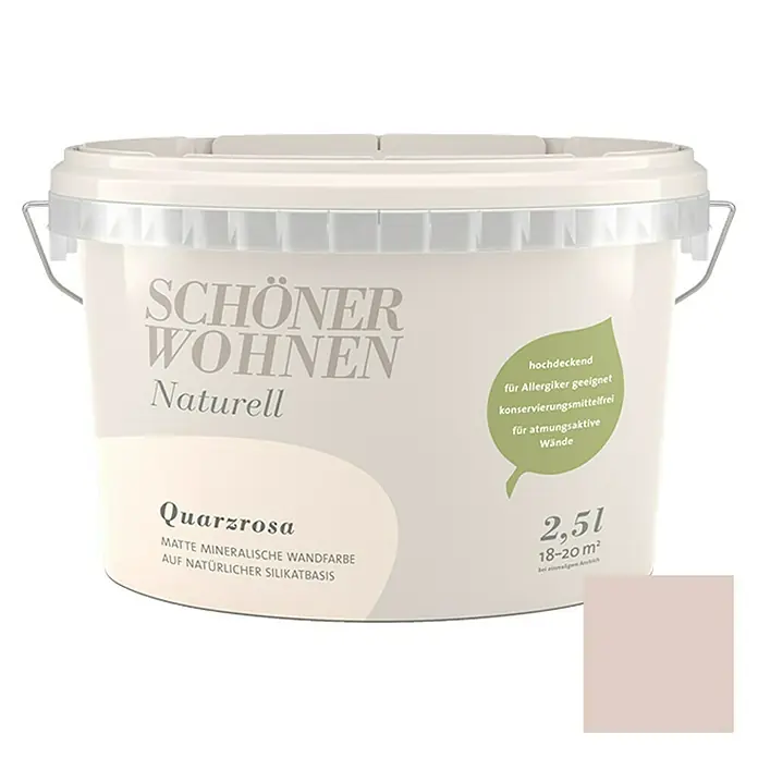 SCHÖNER WOHNEN-Farbe Wandfarbe Naturell - Quarzrosa, 2,5 l, Matt