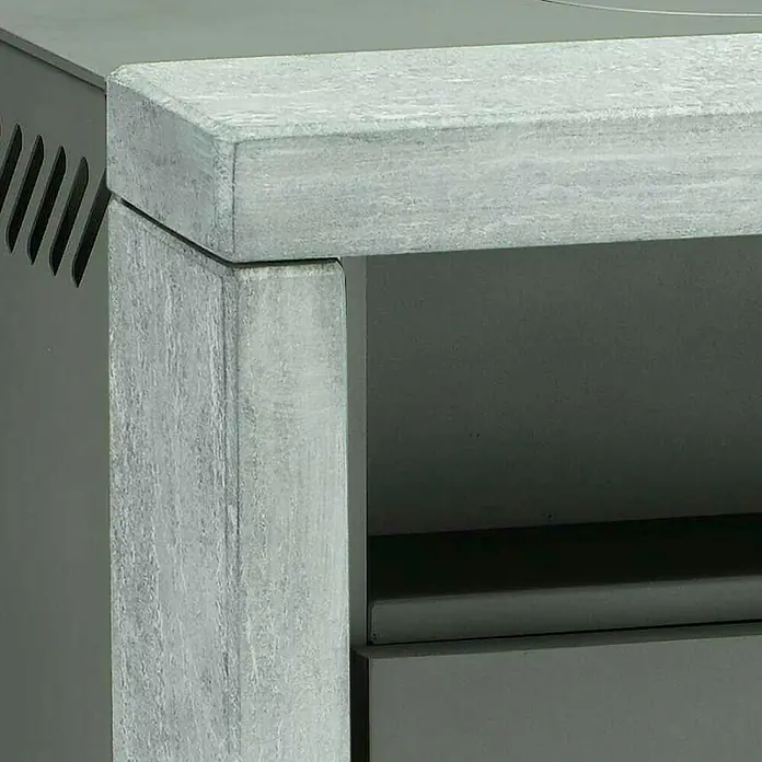 Wamsler Kaminofen Titan - 8 kW, Raumheizvermögen: 182 m³, Verkleidung: Naturstein, Gussgrau - Detailaufnahme