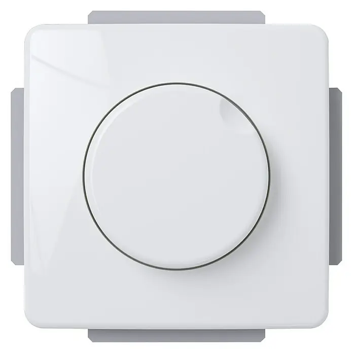 Voltomat LINEA LED-Dimmer - Alpinweiß, 7 W - 110 W, Kunststoff, Unterputz - Vorderansicht
