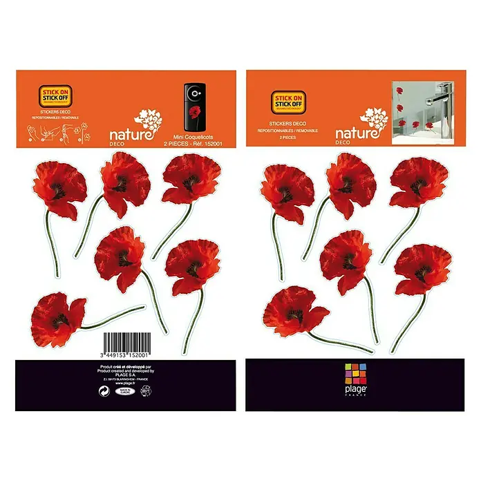 Dekosticker XXS - Mohnblume - Ansicht von oben