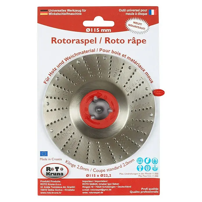Roto Kruna Rotoraspel - 115 mm, Mittel - Vorderansicht